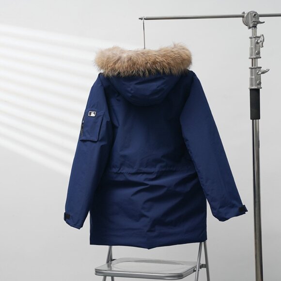 MLB Dark Blue Hooded Down Jacket - Picture 2 of 9